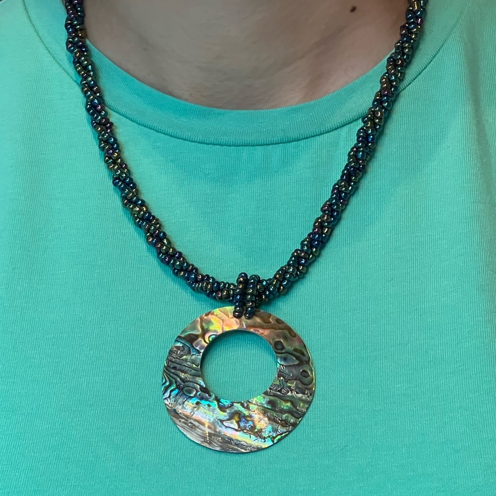 Vintage - Abalone Shell Beaded Necklace